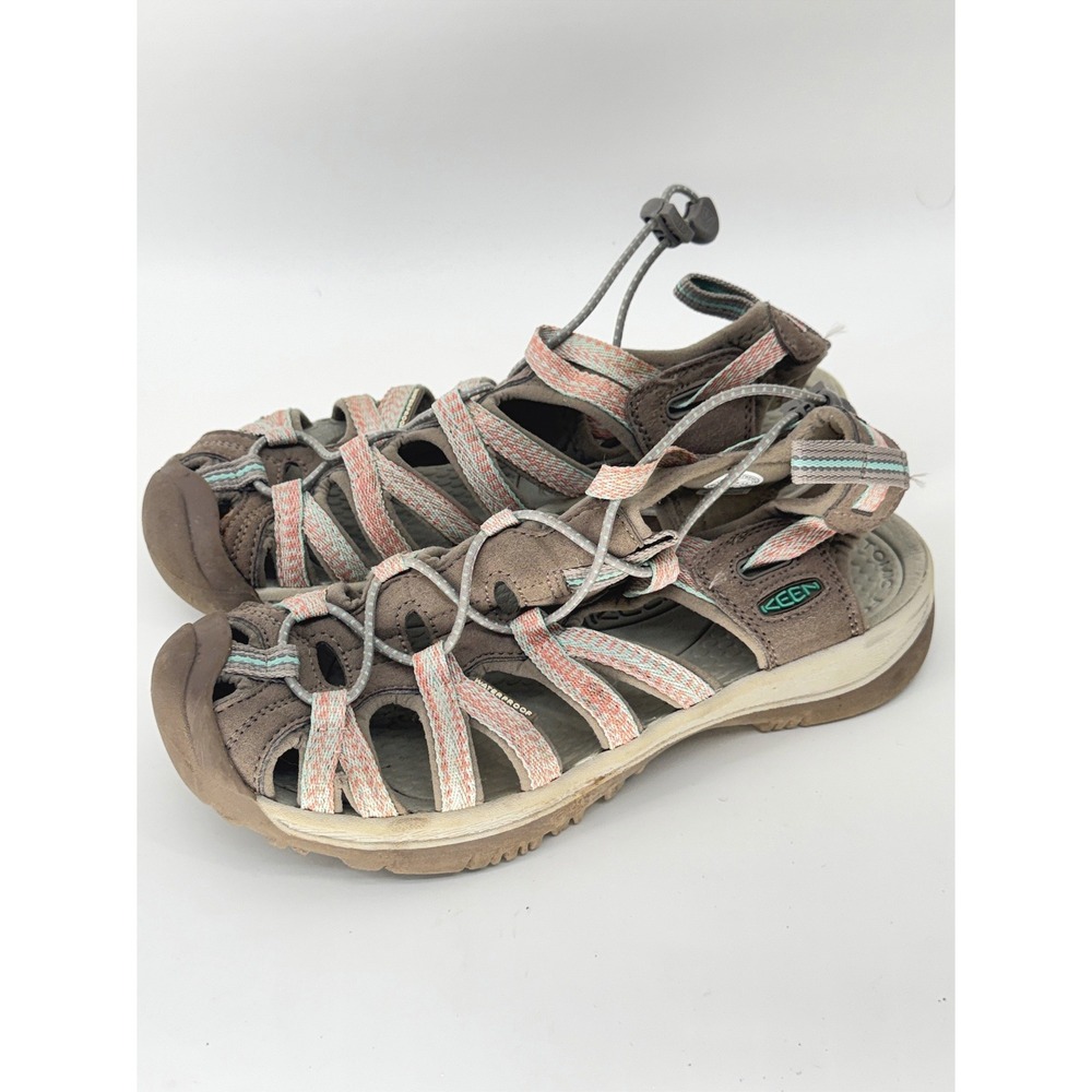 KEEN Women's Whisper Outdoor Sandals, Water-Resistant, Quick-Dry, Taupe Coral